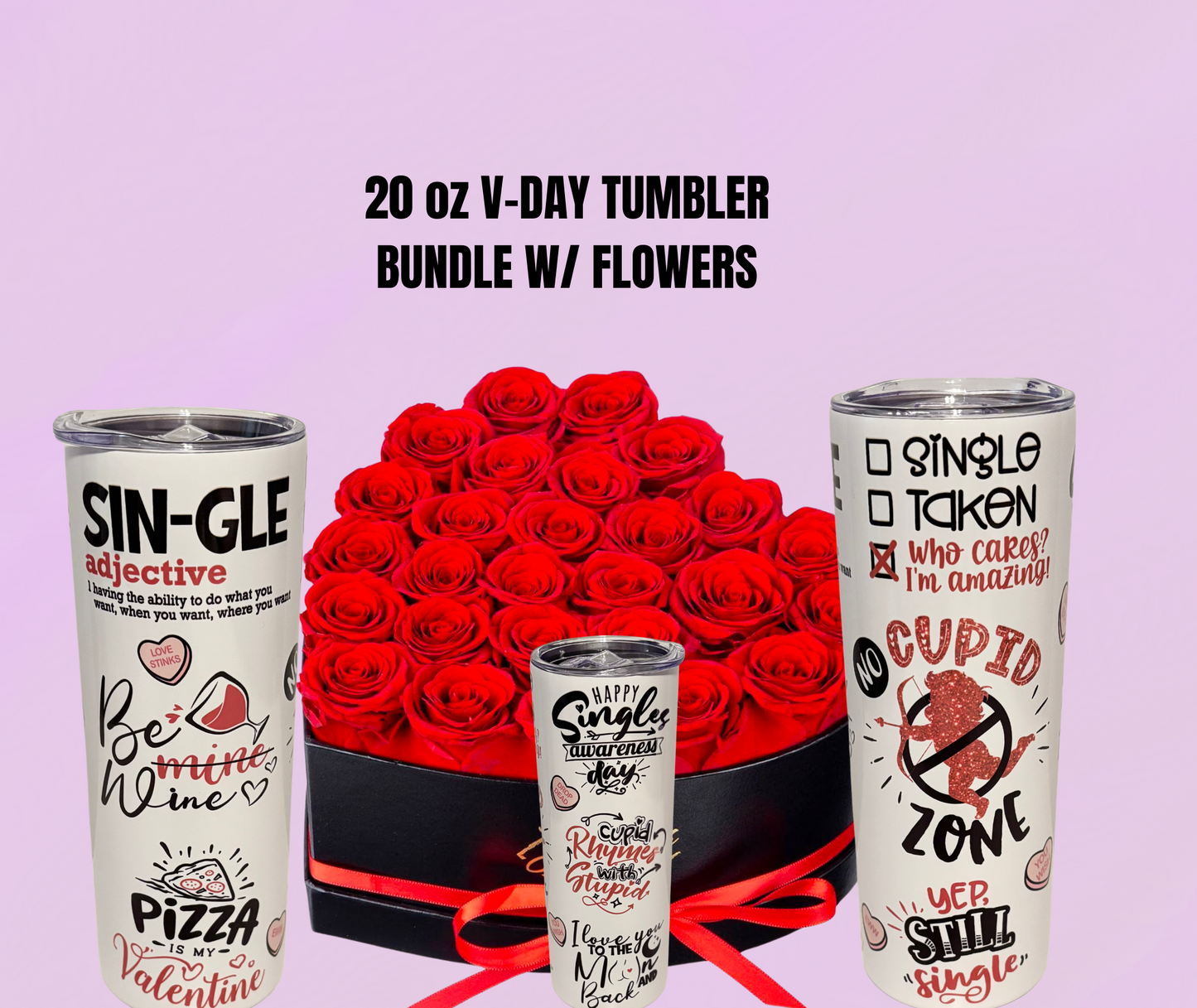 20oz TUMBLER WITH 16 PRESERVED ROSES