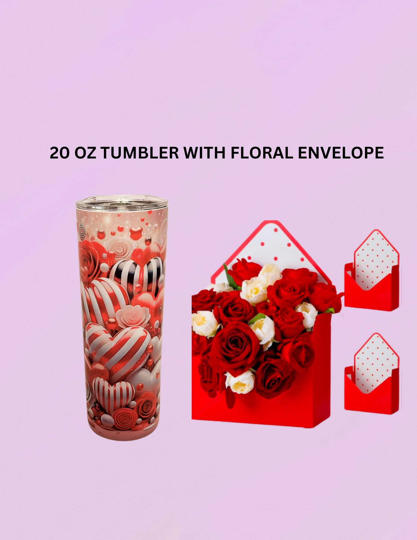 20OZ TUMBLER WITH FLORAL ENVELOPE