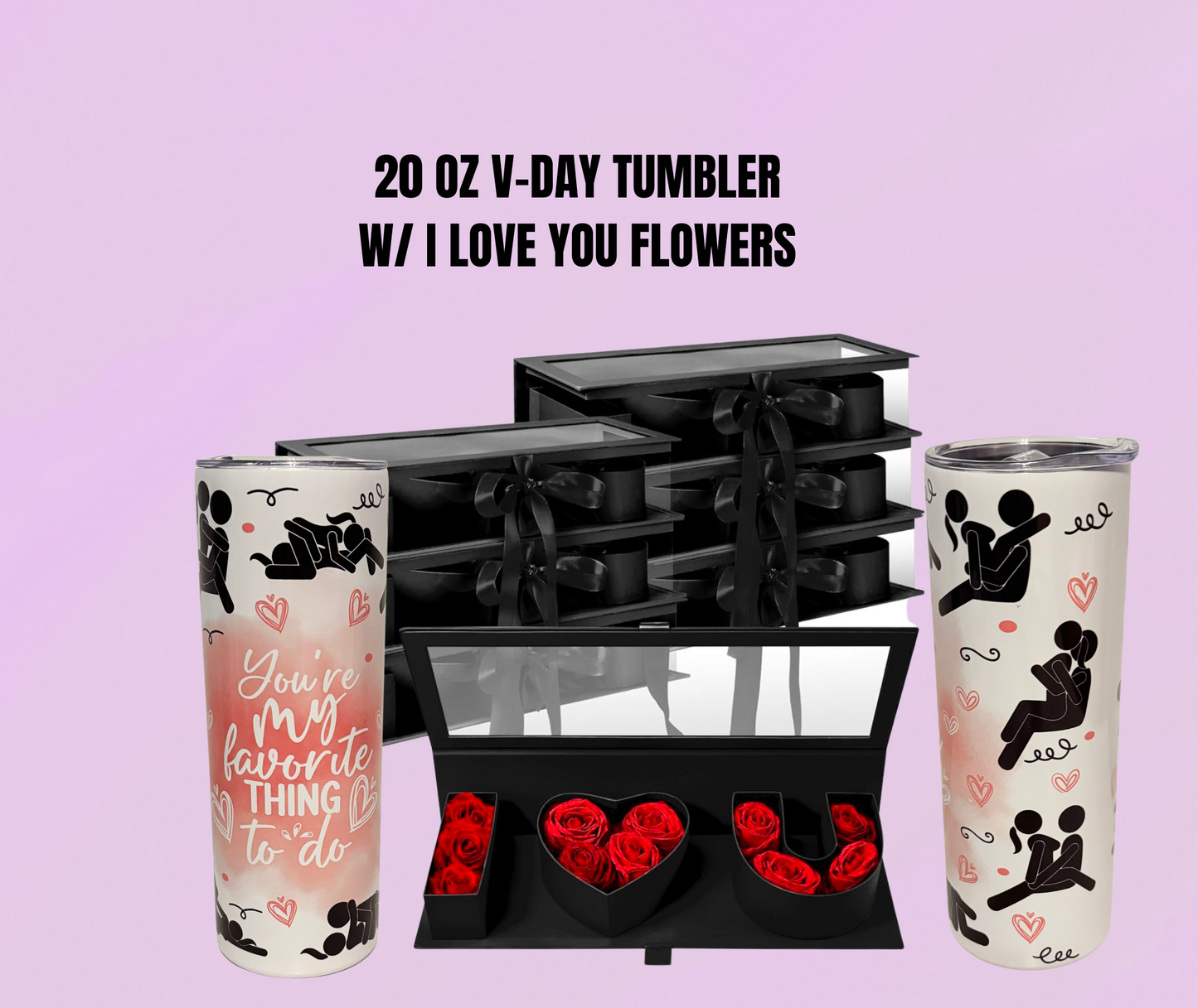 20OZ TUMBLER WITH I LOVE YOU FLOWER BOX